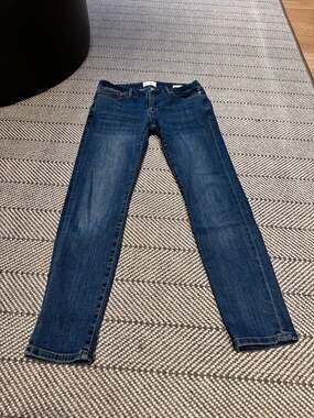 FRAME Jeans - Le Garçon Slim Boyfriend Jeans in Dark Wash, Size 25
